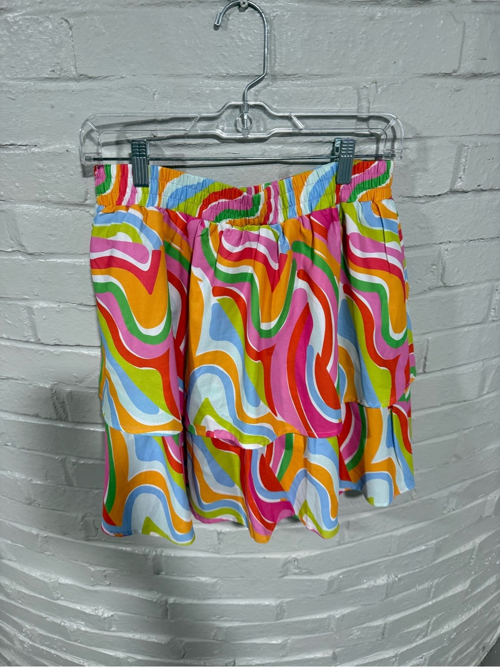 SSYS Bright Multicolor Swirl Tiered Skort - Picture 3 of 3